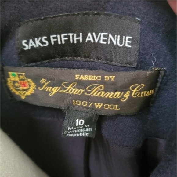 Saks Fifth Avenue Double Breasted Wool Pea Coat - Picture 7 of 11